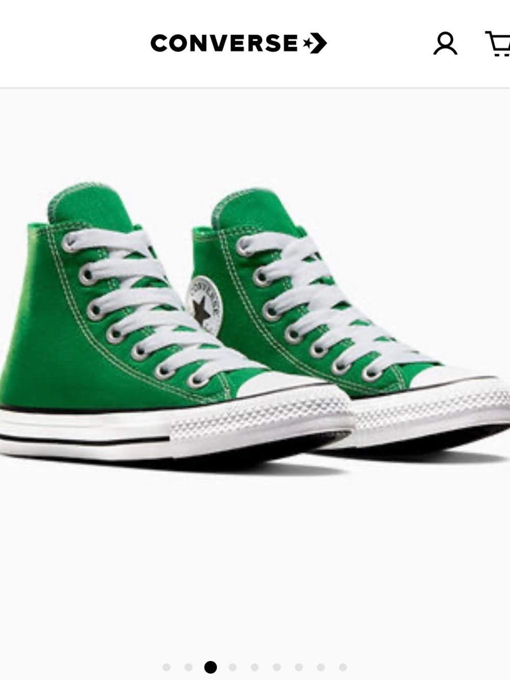 Converse Kids Green High Top Sneakers with White Laces